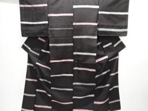 大正ロマン　横段織出し手織り紬着物